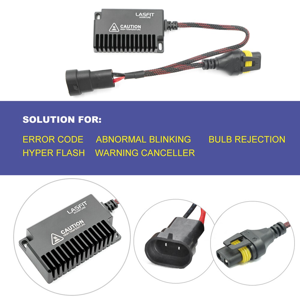 2x 9012 9006 9005 LED Headlight Bulb Error Free Anti Flicker Resistor Decoder