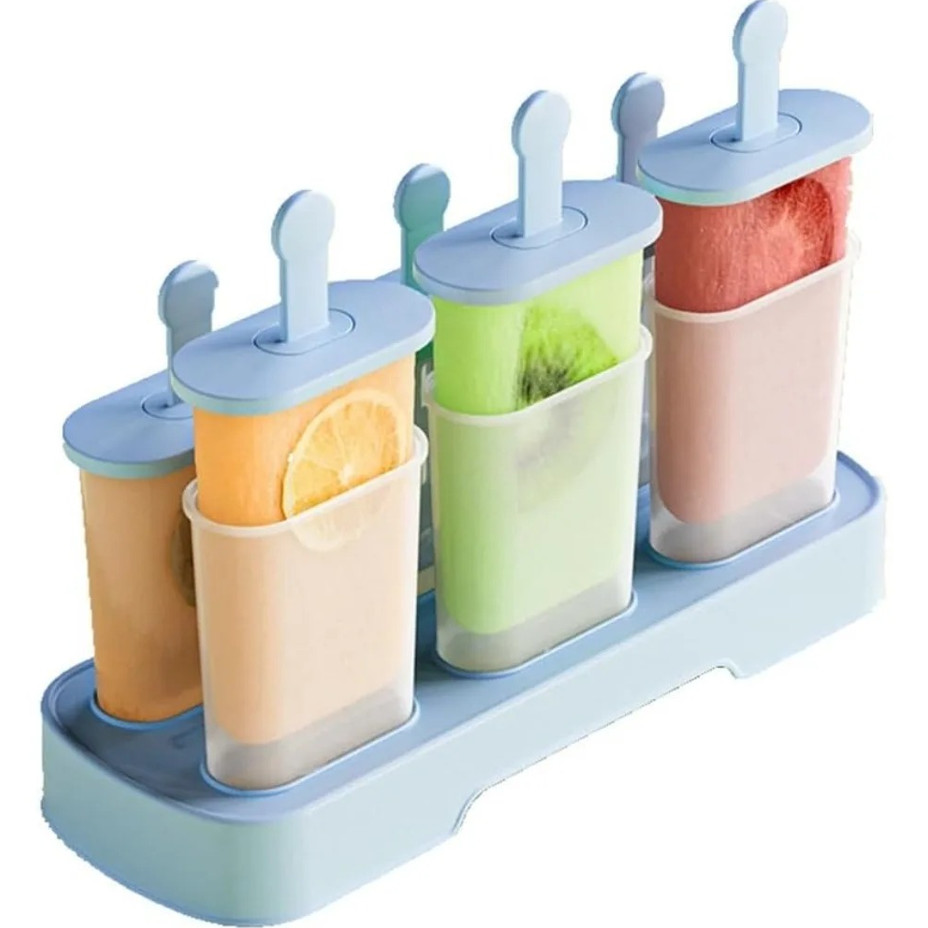 6pcs Popsicle Molds Ice Cream Maker BPA-Free Easy Release Ice Pop Tray