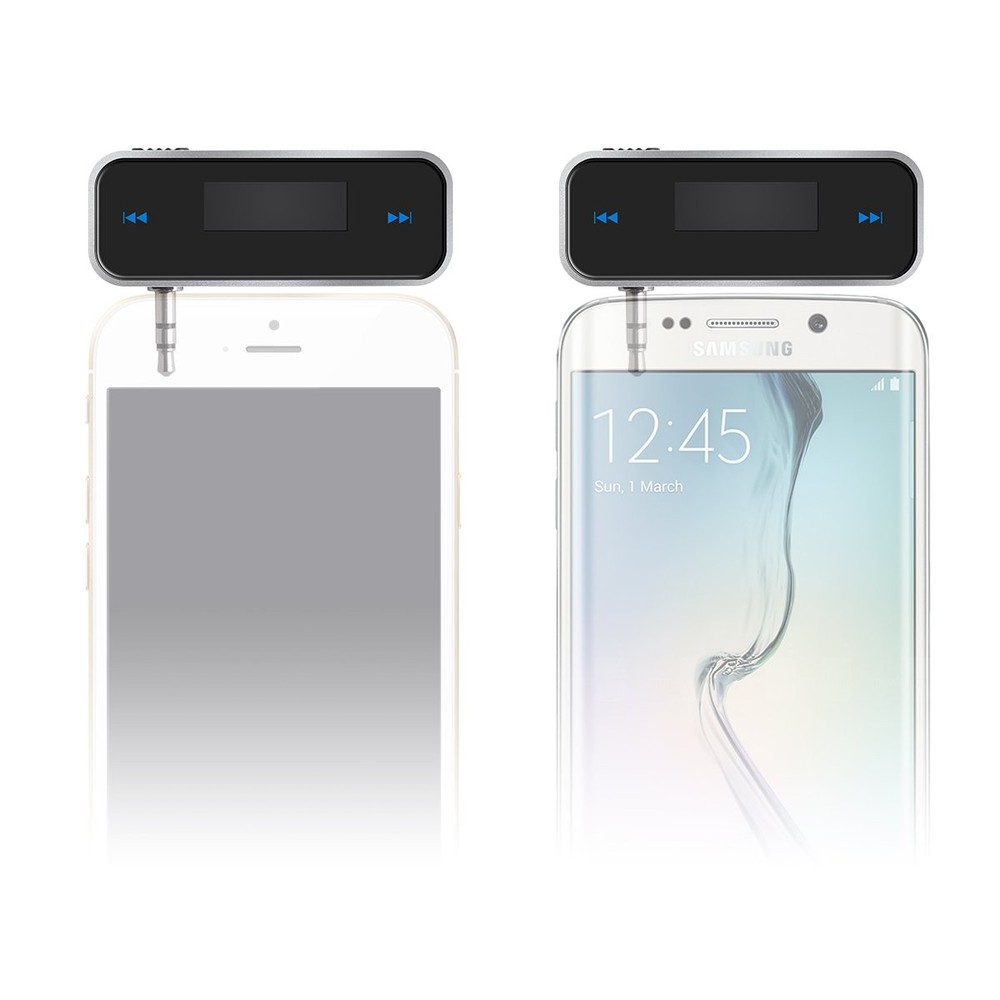 FM Transmitter Audio Adapter Car Kit, Wireless in-Car Radio Transmitter Built...