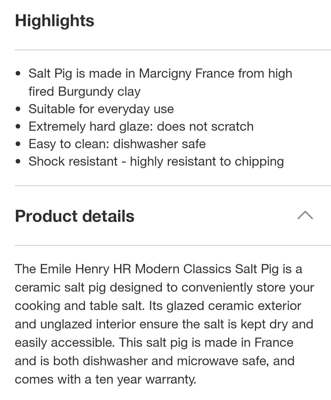 Emile Henry Burgundy/Red Salt Pig Pot Cellar Made in France