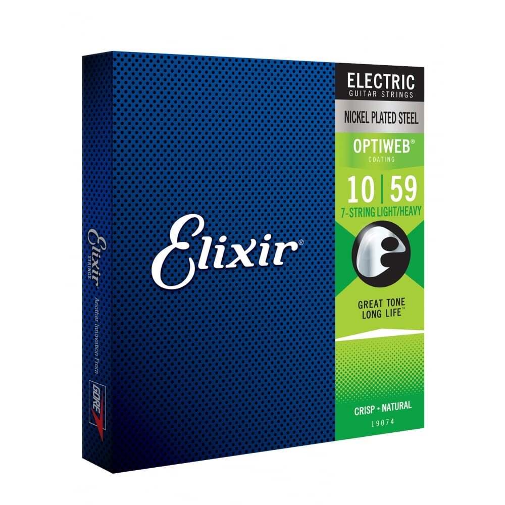 Elixir 19074 Optiweb Coating Electric Guitar Strings 7-String Light/Heavy 10-59