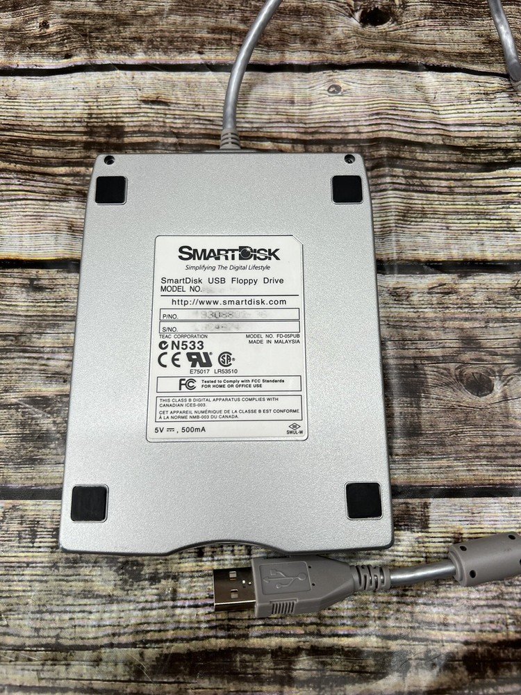 SmartDisk USB External 3.5" Floppy Disk Drive Model FD-05PUB
