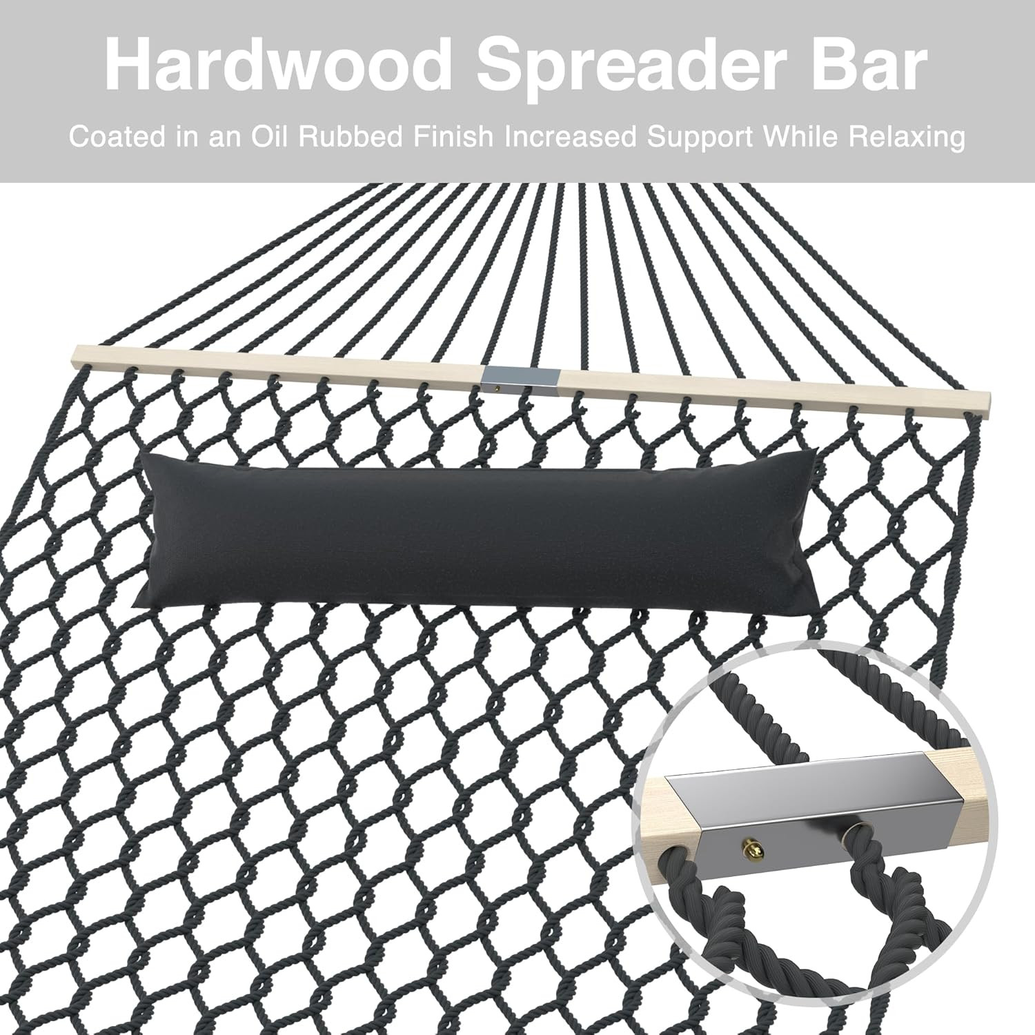 13FT Hammocks, Traditional Hand Woven Cotton Rope Hammock with Free Extension...