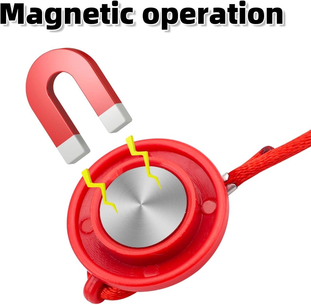 Universal Treadmill Magnetic Lock, Round Safety Key Replacement Medium, red
