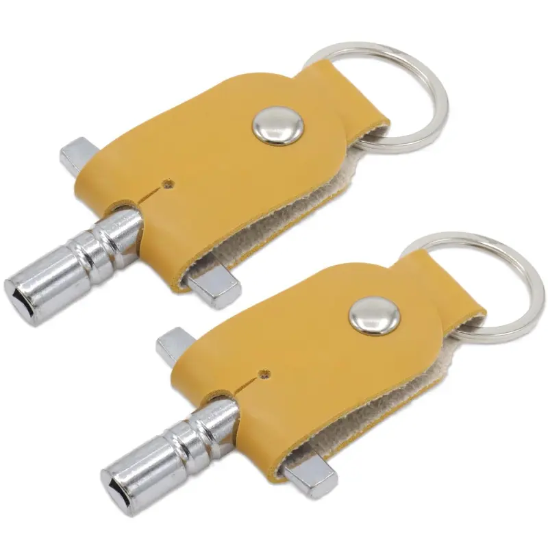 Leather Keychain with Removable Drum Key Snare Tom Tuning