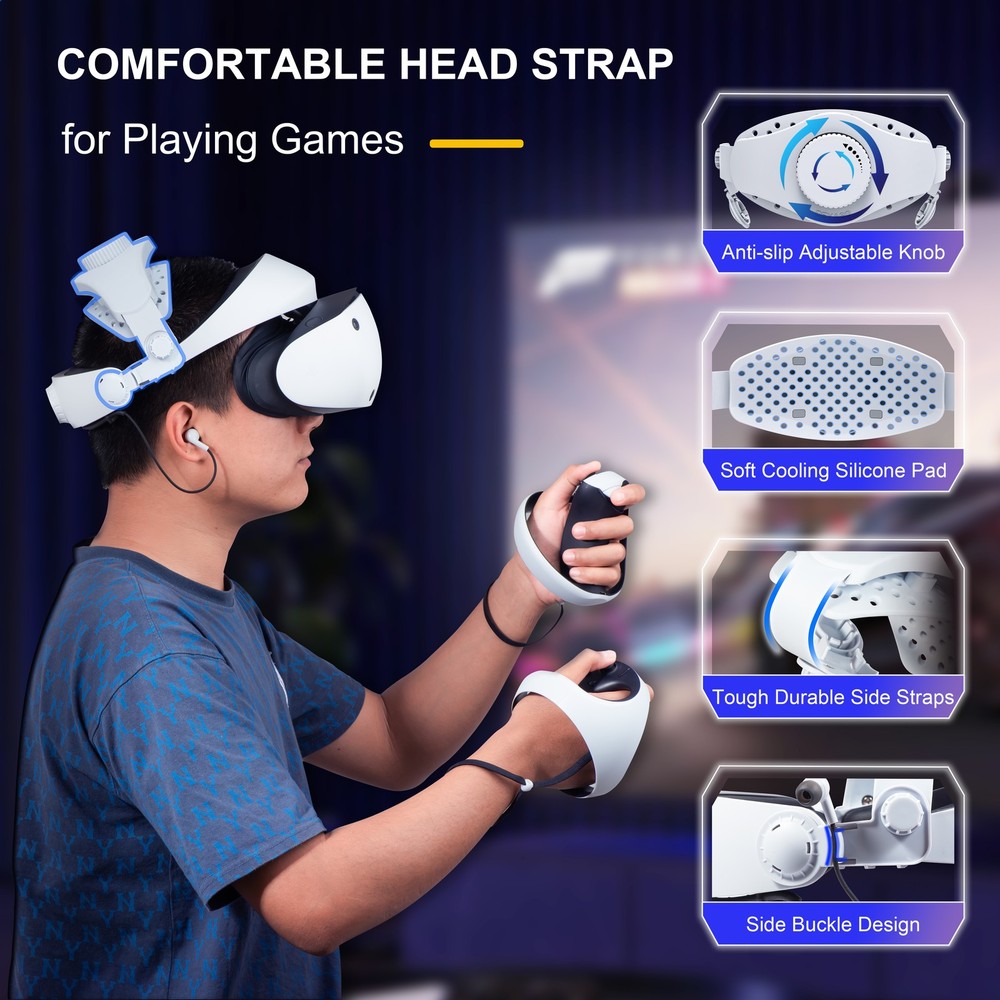 Head Strap for PlayStation VR2 Headset Adjustable Headband Replace Accessories