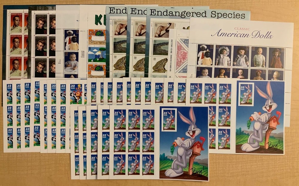 32¢ Discount Postage Lot In Sheets - Face Value $295.04 * Stuart Katz