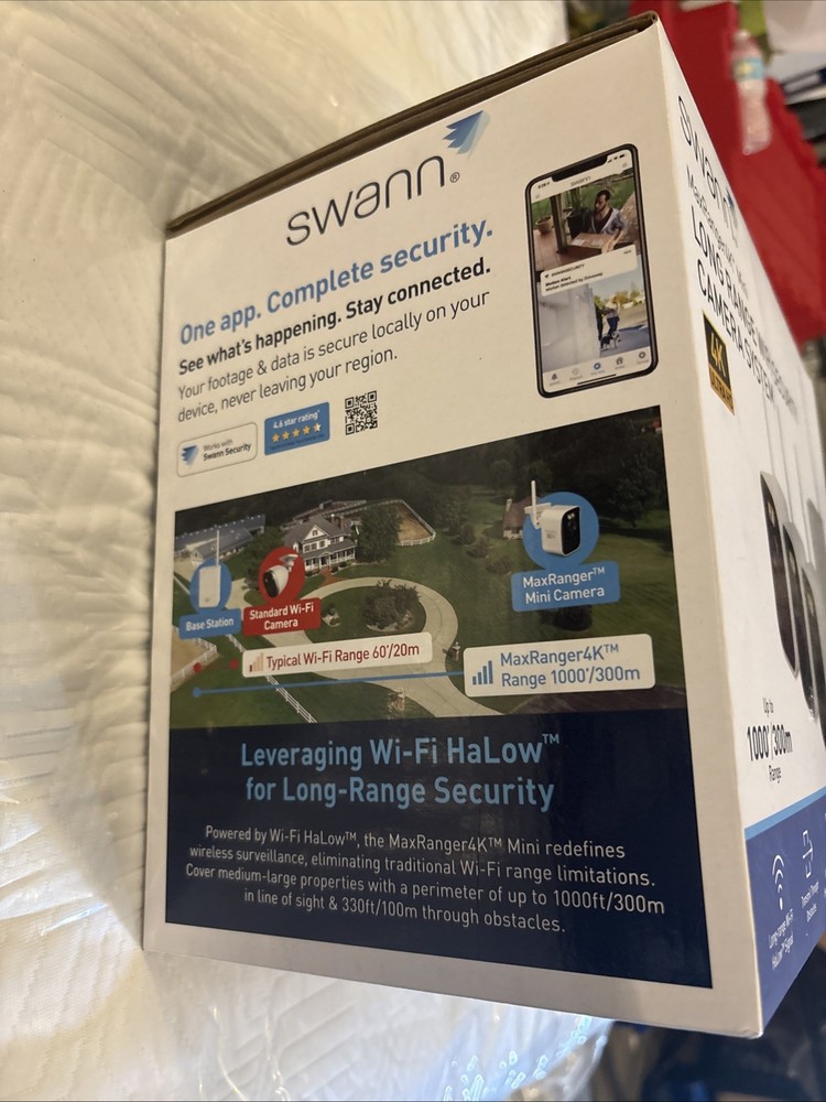 Swann MaxRanger Mini 4K Wireless Security System, 3-Pack