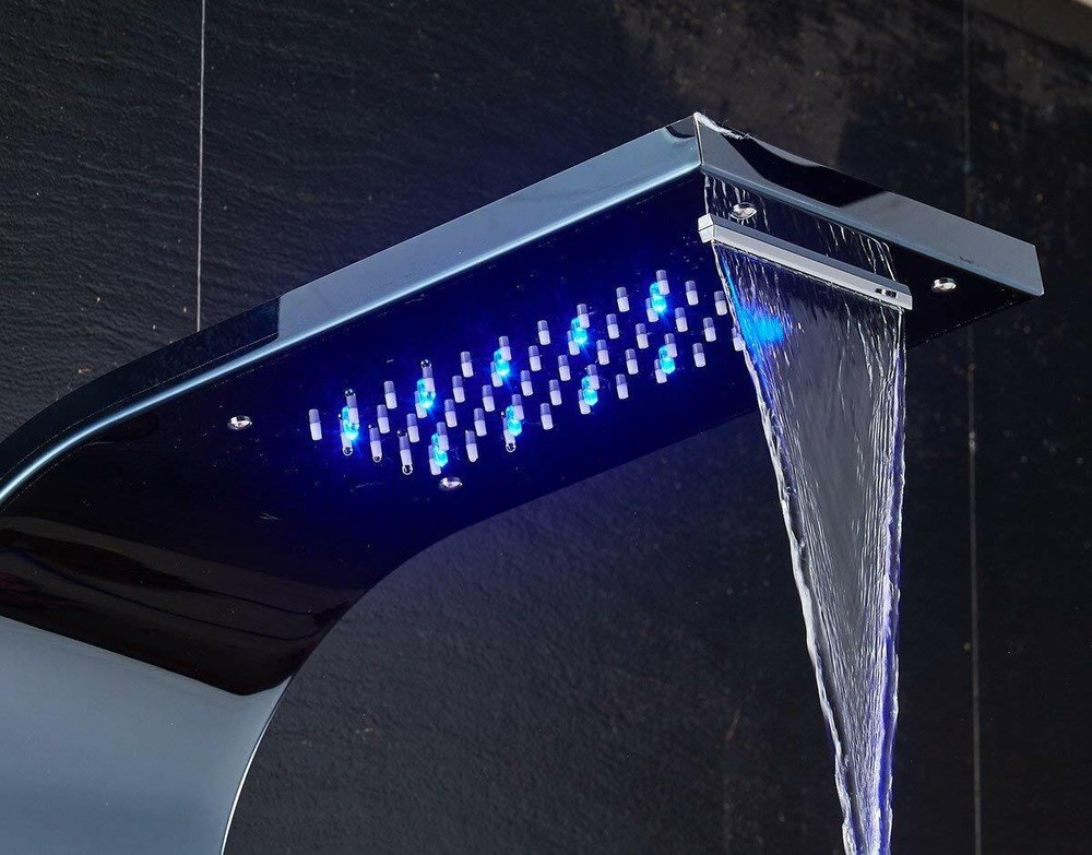 ELLO&ALLO Stainless Steel Shower Panel Tower System,LED Shower Head 6-Function