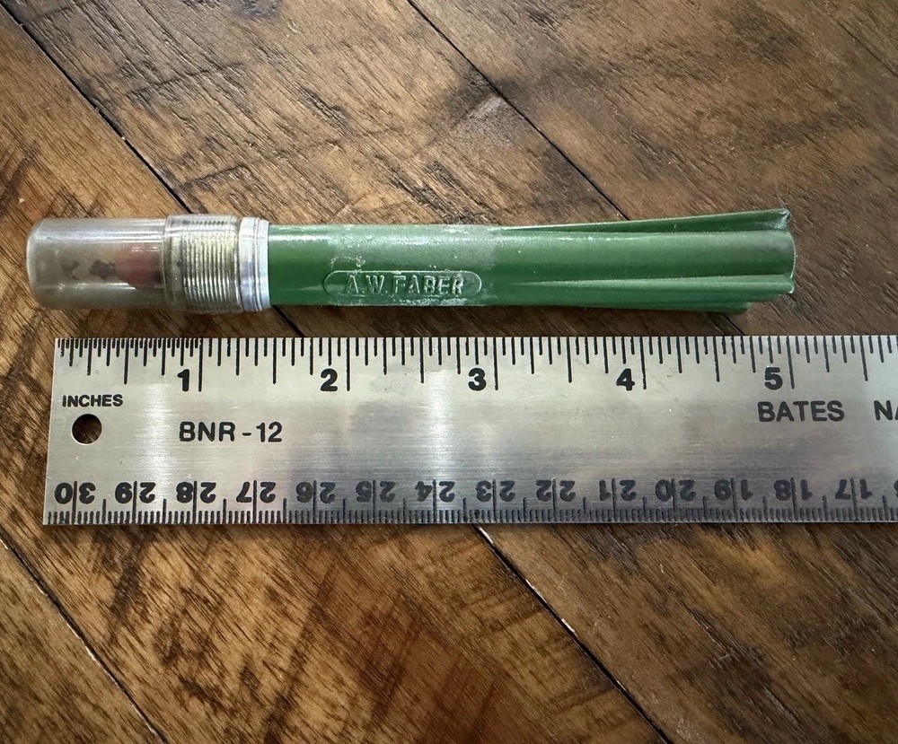 Vintage A. W. FABER Drafting Pencil Sharpener Precision Pointer Untested Green