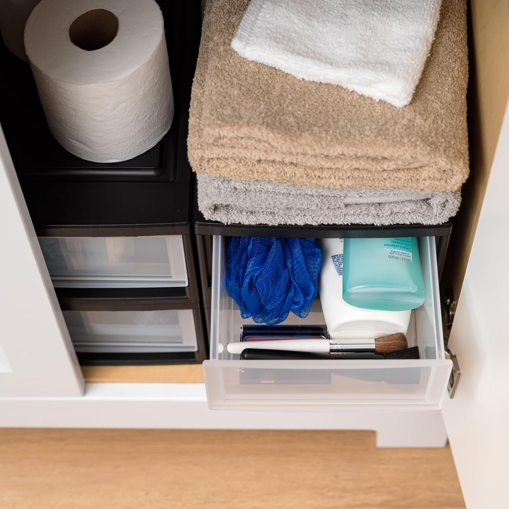 IRIS USA 6 Qt. Small Plastic Stacking Drawer, Stackable Storage Organizer Unit w