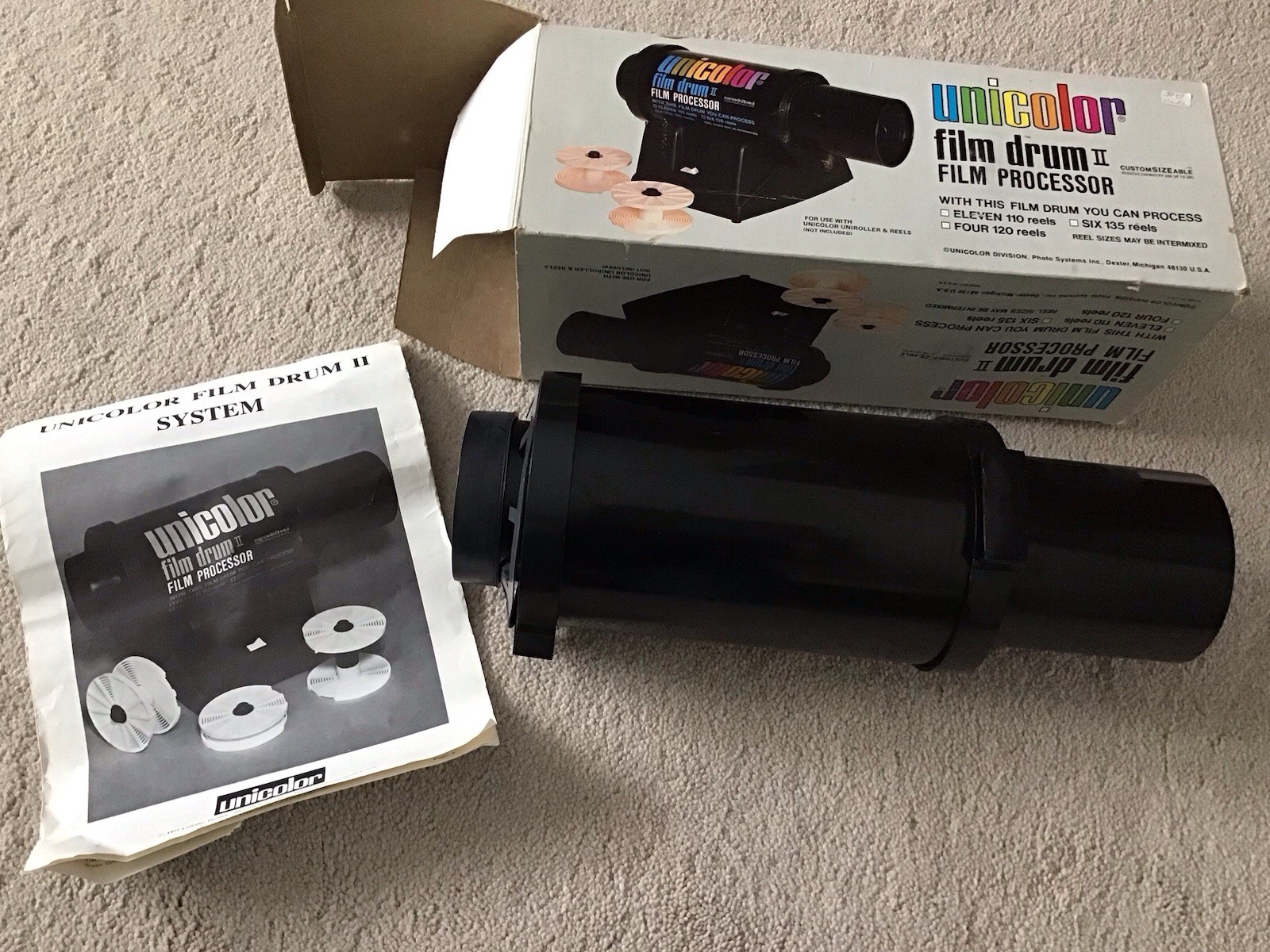 UNICOLOR Film Drum II Film Processor with Instruction/Info Sheet in Original Box