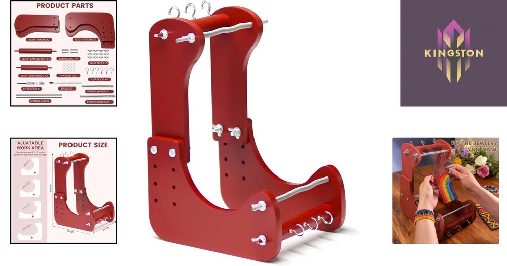 Standing Bead Loom with Threader & Brush for Effortless Jewelry Creation