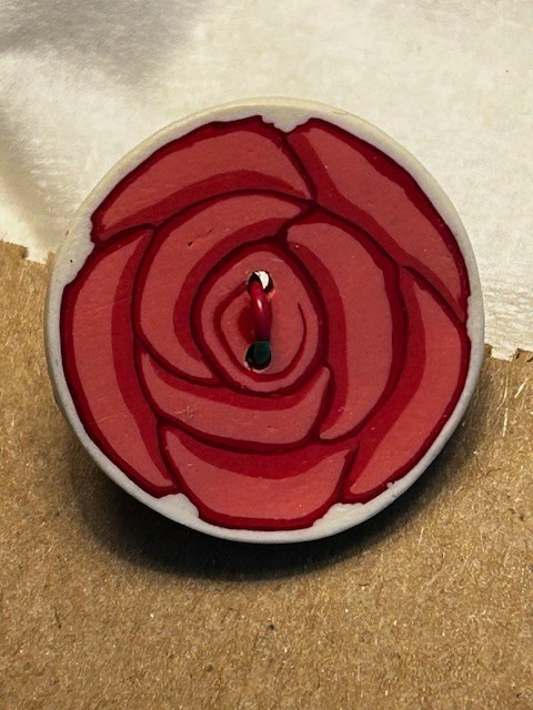 Double Sided Rubber Novelty Rose Button 1" Diameter