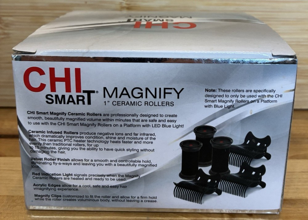 3 Replacement 1” Hot Rollers & 3 Clips for CHI Smart Magnify Ceramic Rollers
