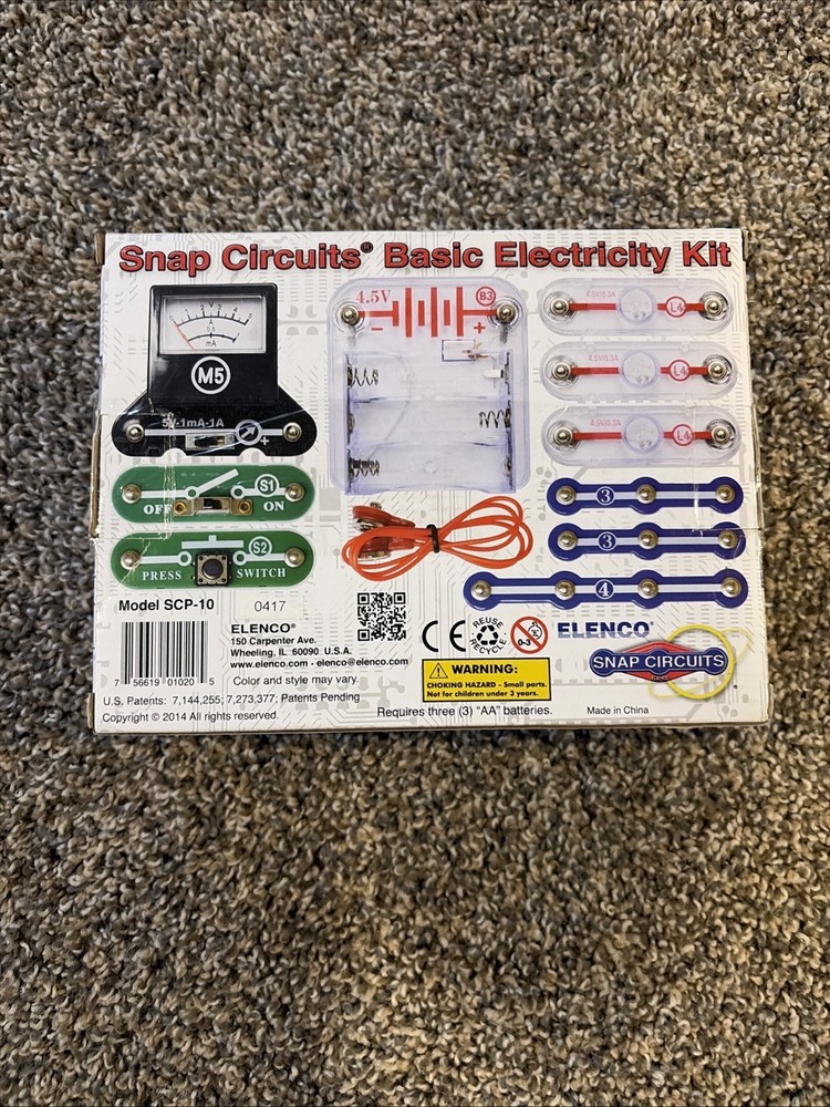 Snap Circuits Basic Electricity Project Kit Electronics Experiment STEM SCP10