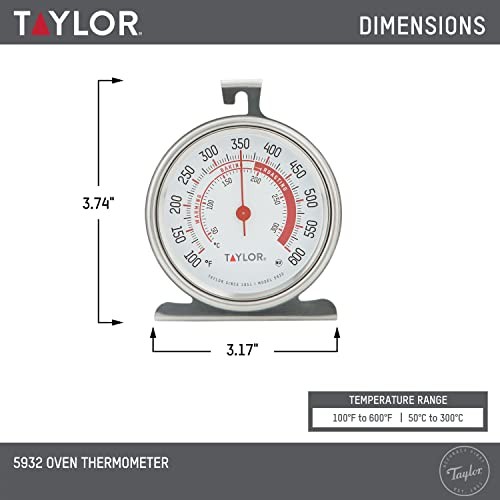 Large Dial Thermometer Silver Analog Temperature Gauge