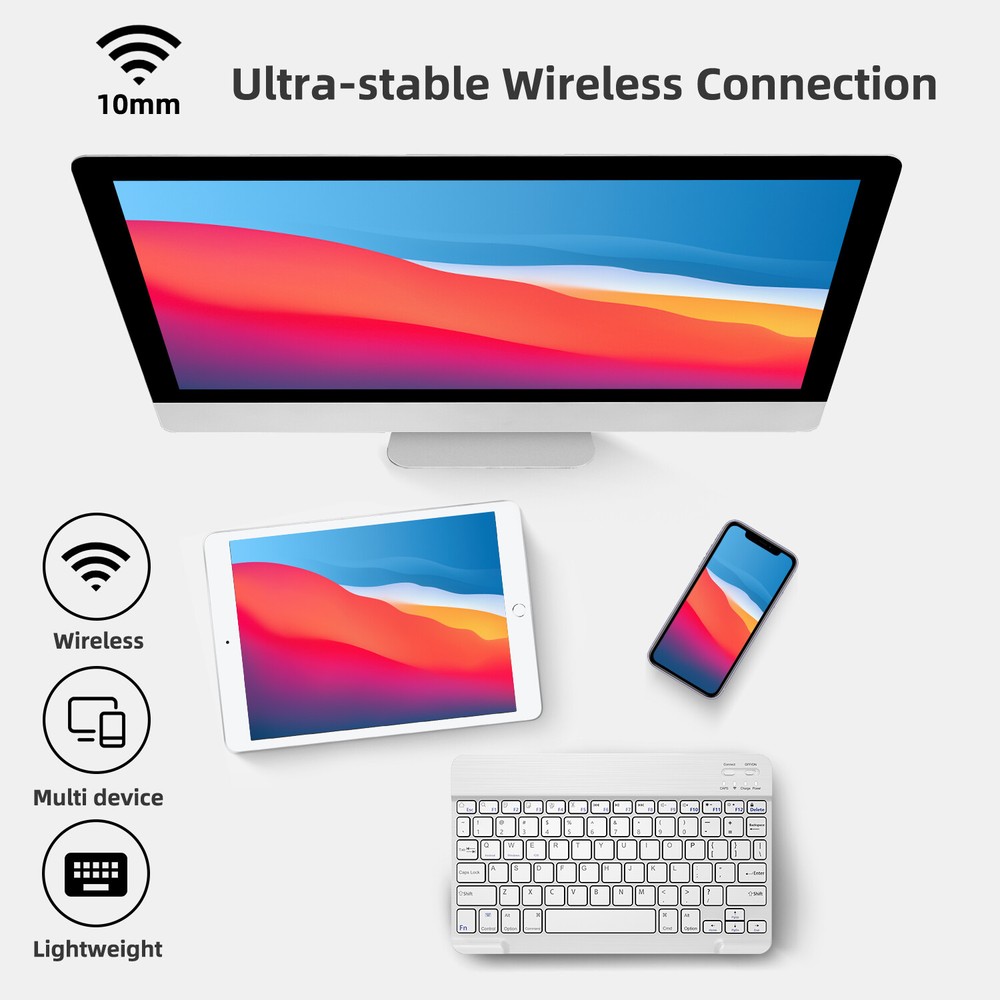 Slim Mini Wireless Keyboard Bluetooth/ Mouse For PC Laptop Mac iOS iPhone Tablet
