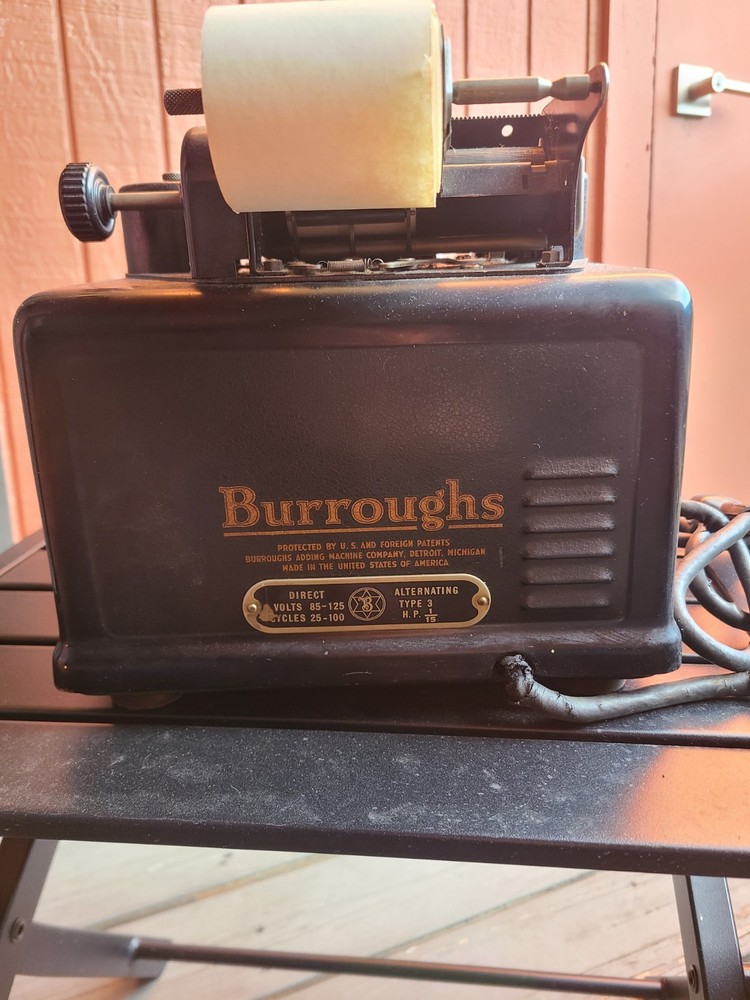 Vintage Burroughs Electric Adding Machine Not Fully Operational