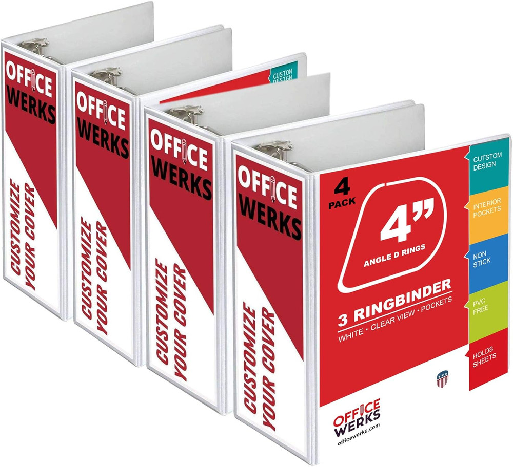 3 Ring Binder, Professional Angle D Ring 4 Inch, Presentation Folder for Standar