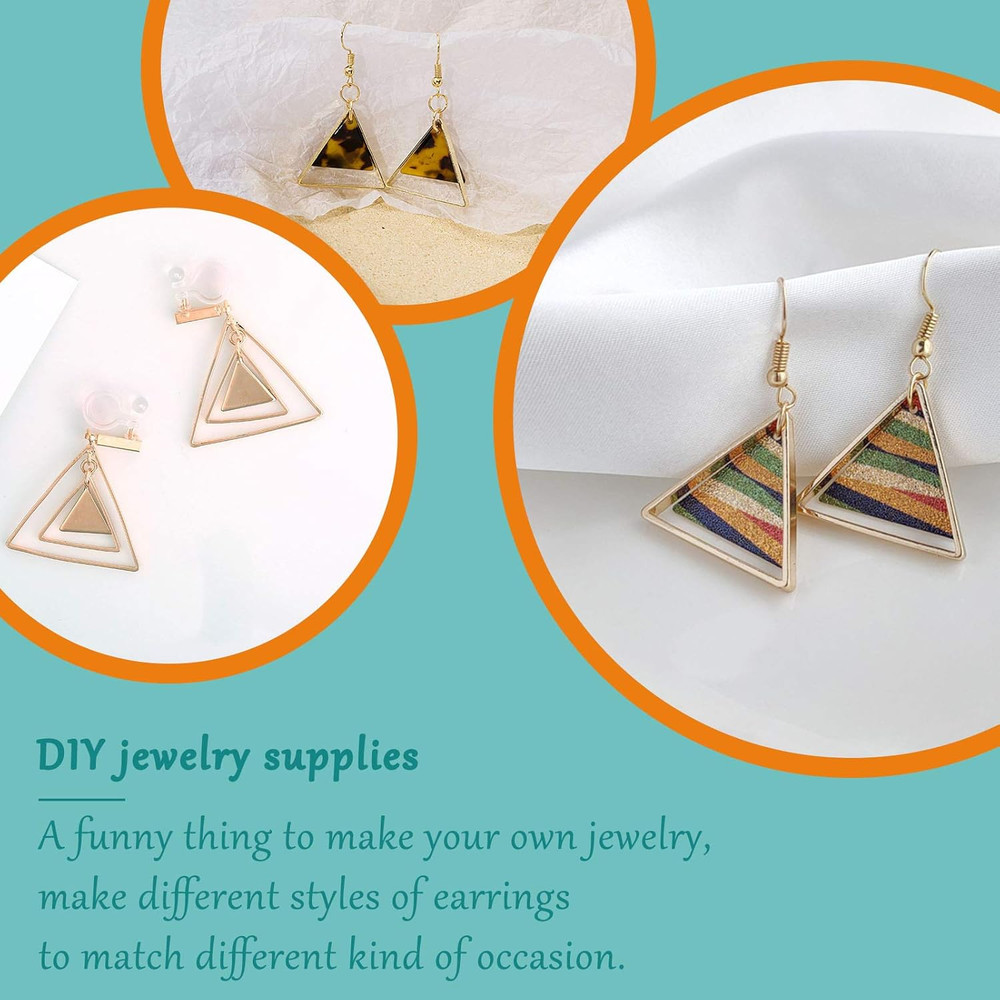 70Pcs Triangle Earring Beading Ring,4Sizes Earring Hoops Connector Links Open Be