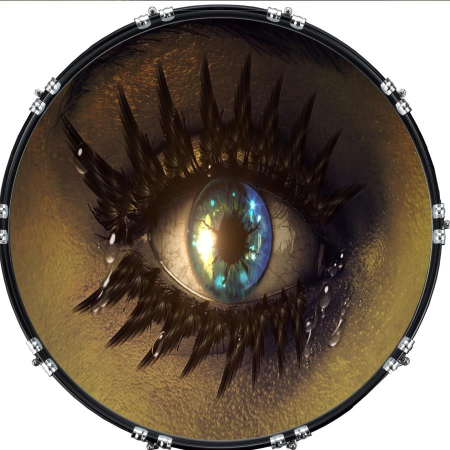 20" Custom Bass Kick Drum Front Head Graphical Eye Sparkle
