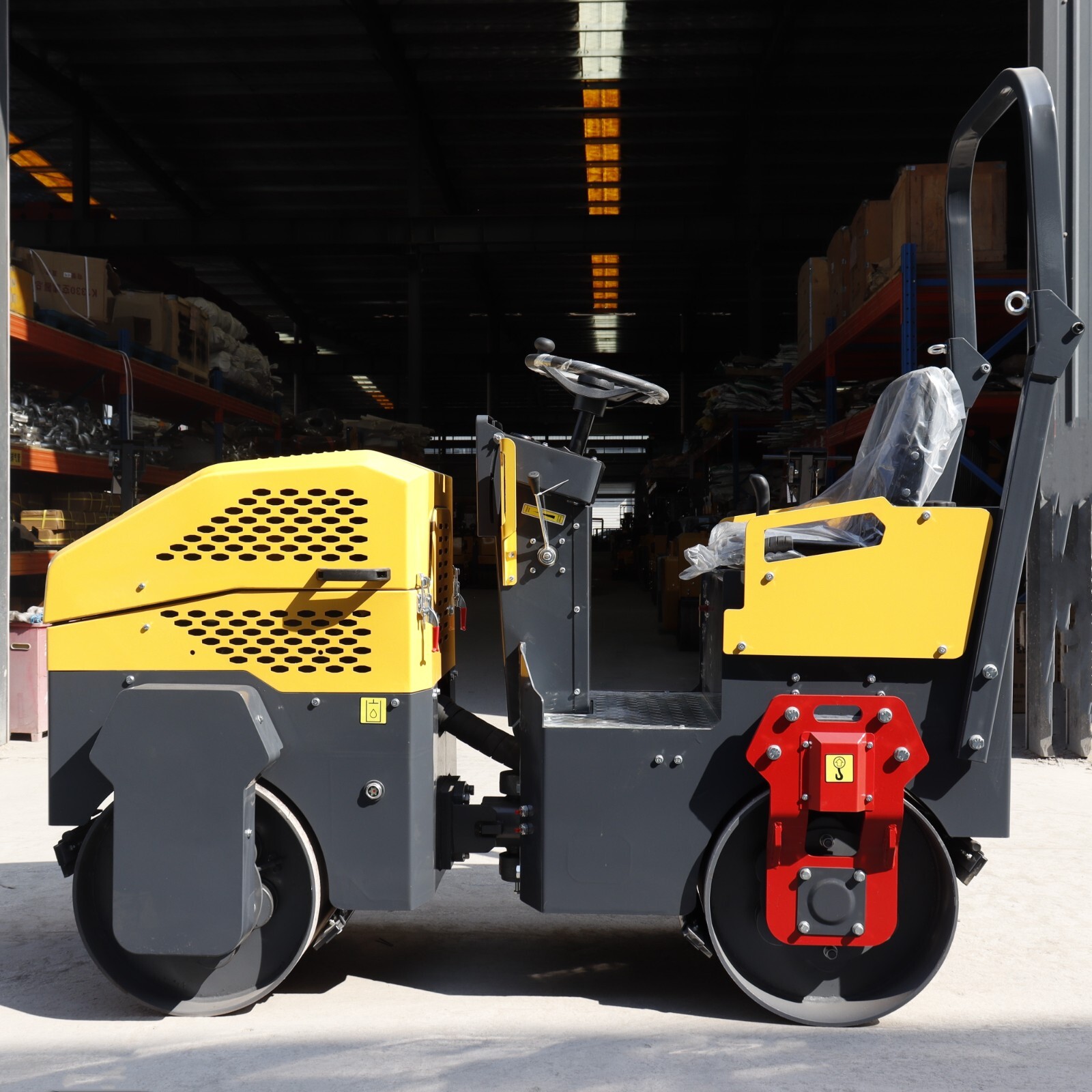 Petrol Engine Soil Asphalt Double Drum 1ton Roller Road Roller Compactor