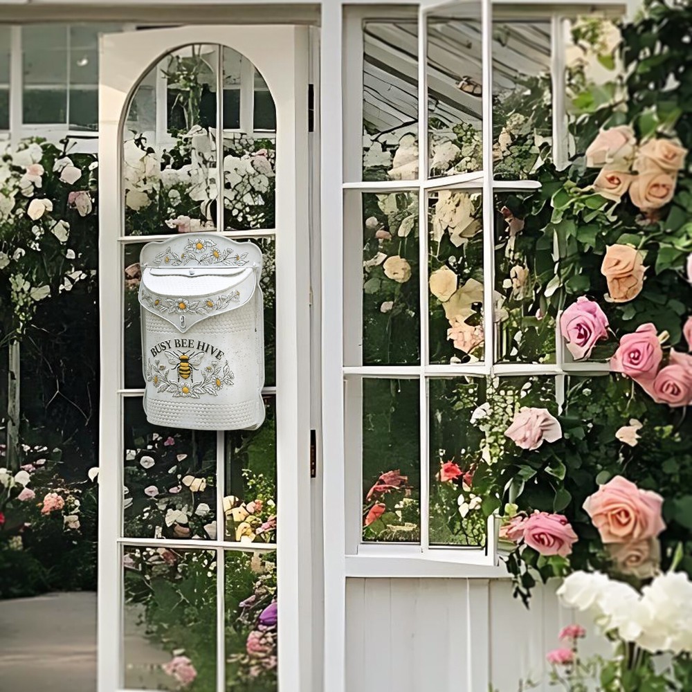 Bee Mailboxes Wall Mount Vintage White Mailboxes for Outside