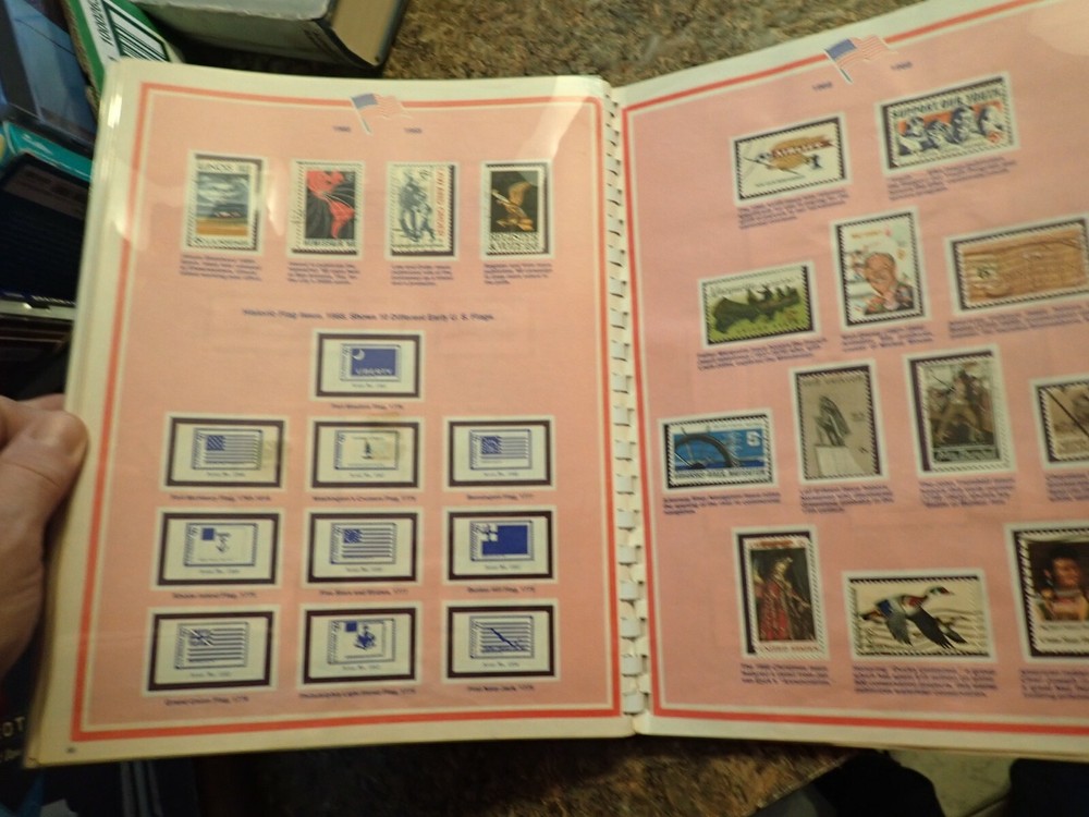 1971 Scott USA Stamp Album - 603 most used/cancelled stamps - spiral bound