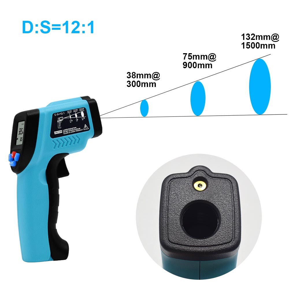 Infrared Thermometer LCD Laser Temperature Gun IR Temp Meter Non-contact Digital