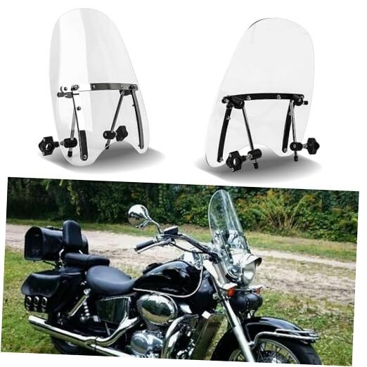 Wave Windshield Windscreen,18"x16" Motorcycle Windshield,Universal Transparent