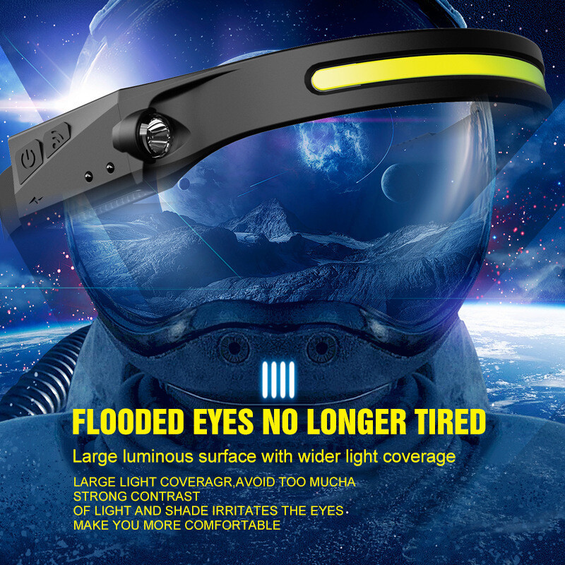 2 Pack LED Headlamp USB Rechargeable Headlight Torch Flashlight Head Band Lamp