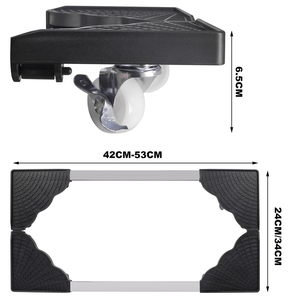Niciksty Adjustable Mobile CPU Stand, Ventilated Computer Tower Stand Black