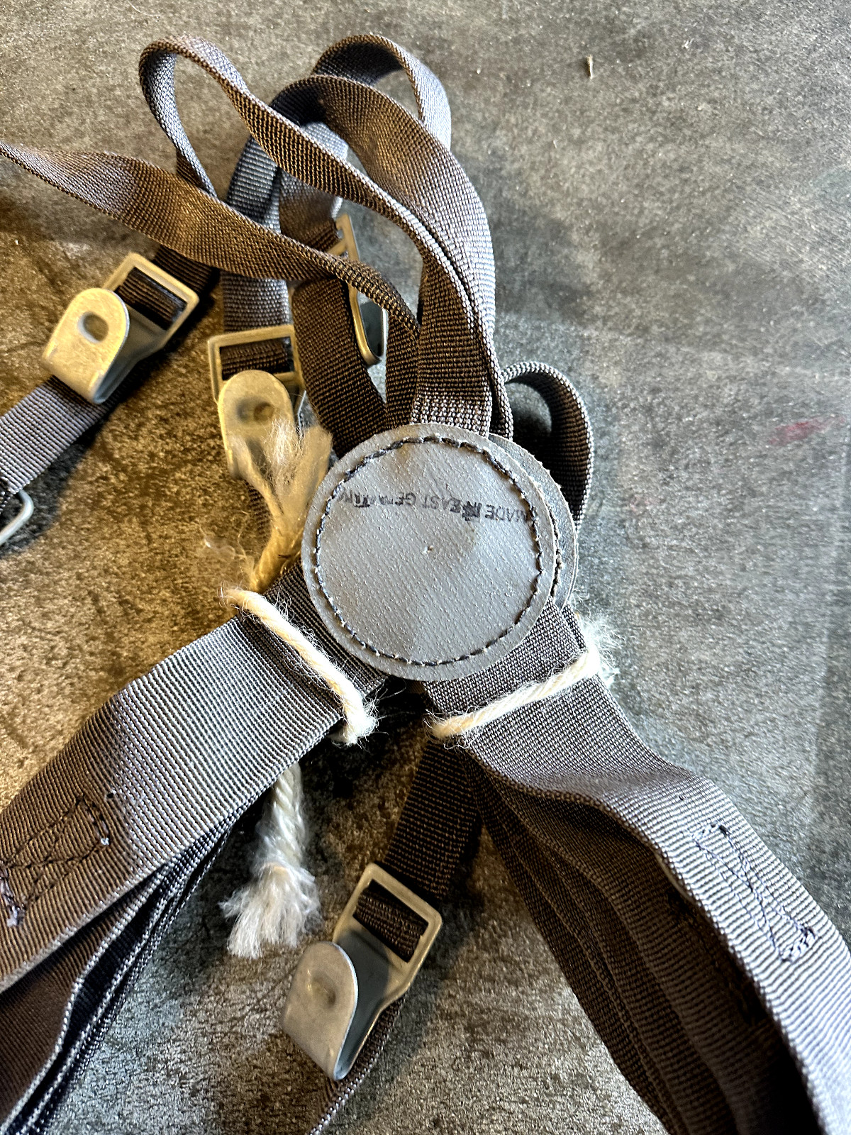 LOT OF 5 Vintage East German Gray Suspenders Uniform Y Straps NVA Authentic