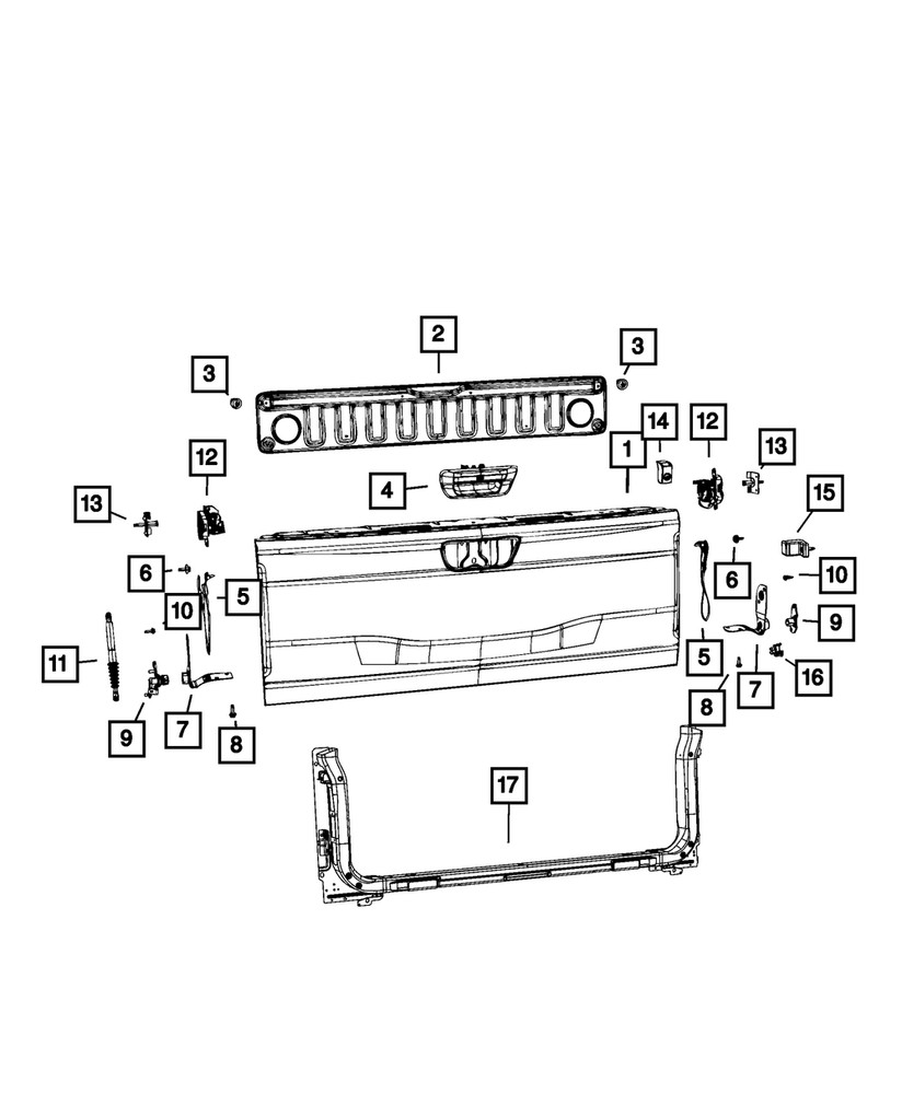 Genuine Mopar Tailgate Latch Left 68309893AL