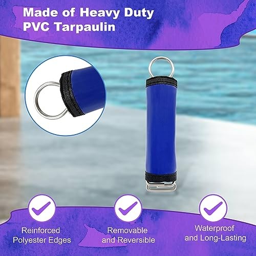 Pack Pool Spring Wraps (Patented) Pool Cover Spring Sleeves with Hook & 5 Blue