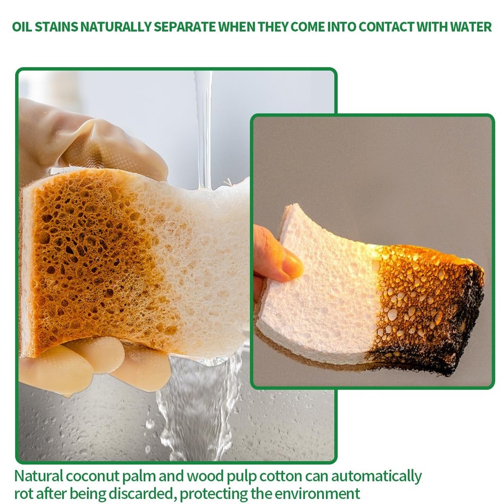 Sponges Kitchen Natural Dish Sponge PlantBased Biodegradable Compostable Cell...