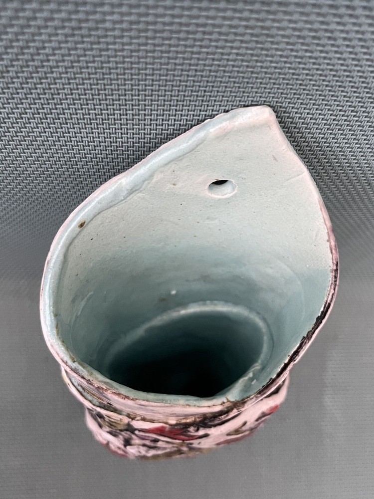 Handcrafted Studio Art Pottery Wall Pocket Vase Signed