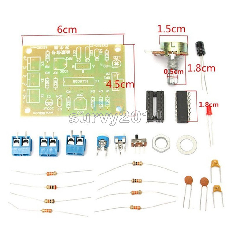 ICL8038 Function Signal Generator Module Sine Square Triangle Wave Output Kits S