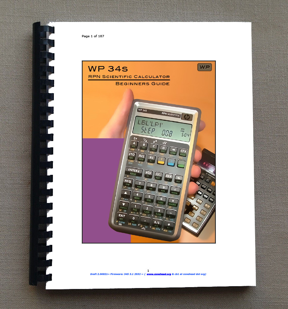Manual for Hewlett Packard WP-34S Calculator