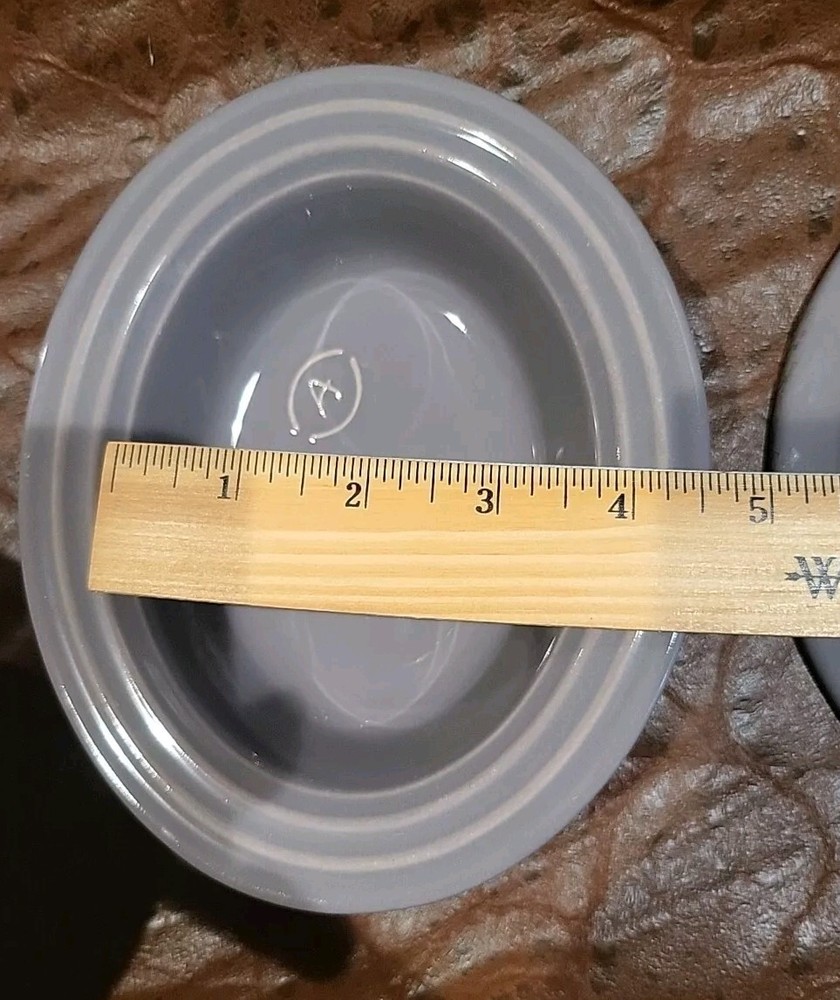 [2] Two Small APPOLIA Roasting Baking Individual Casseroles Grey. 8oz Cap.