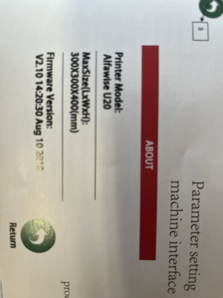 Working, Used Alfawise 3D Printer