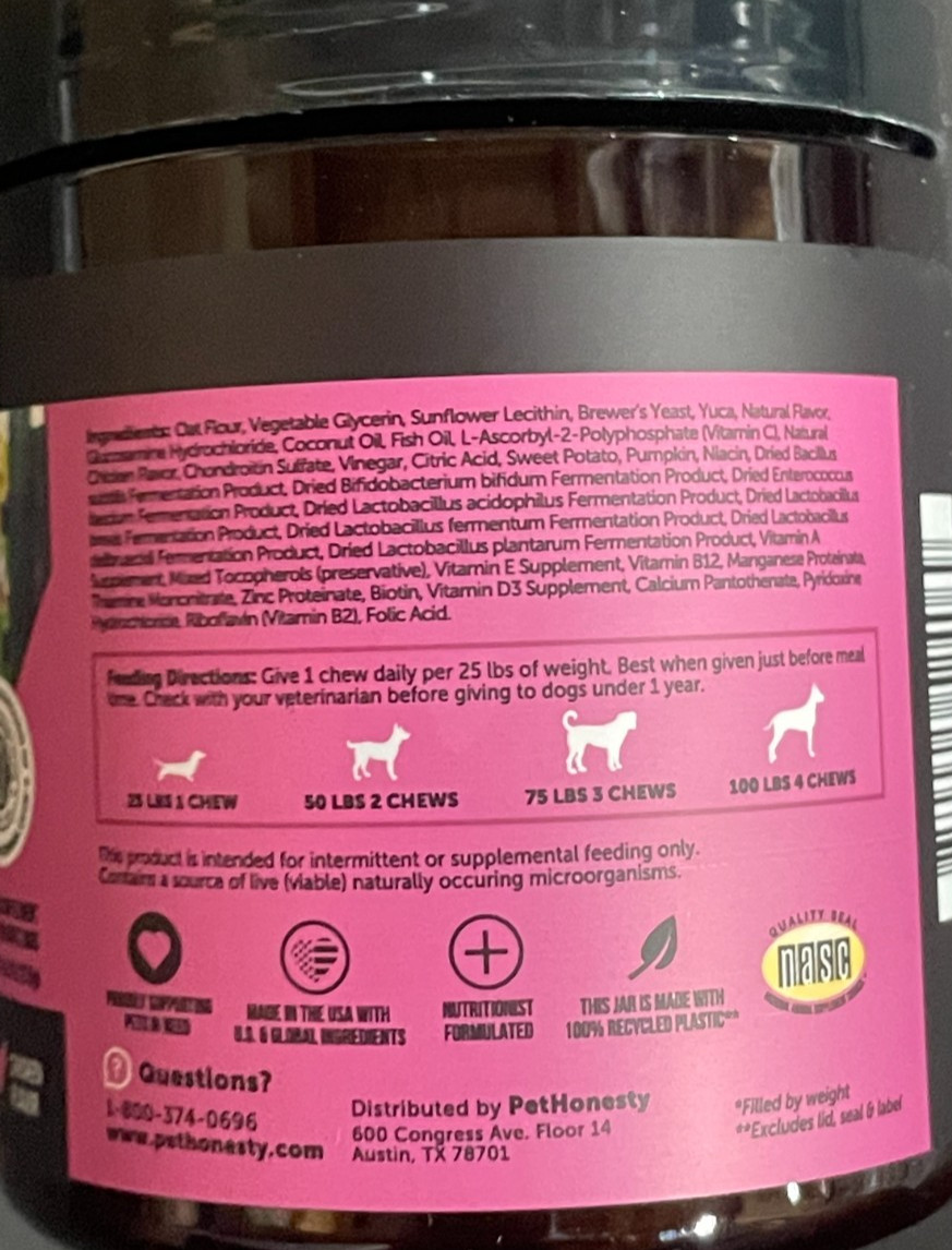 Pet Honesty Multivitamin 10-in-1 Chicken Flavor Supplement for Dog - 90ct PH13