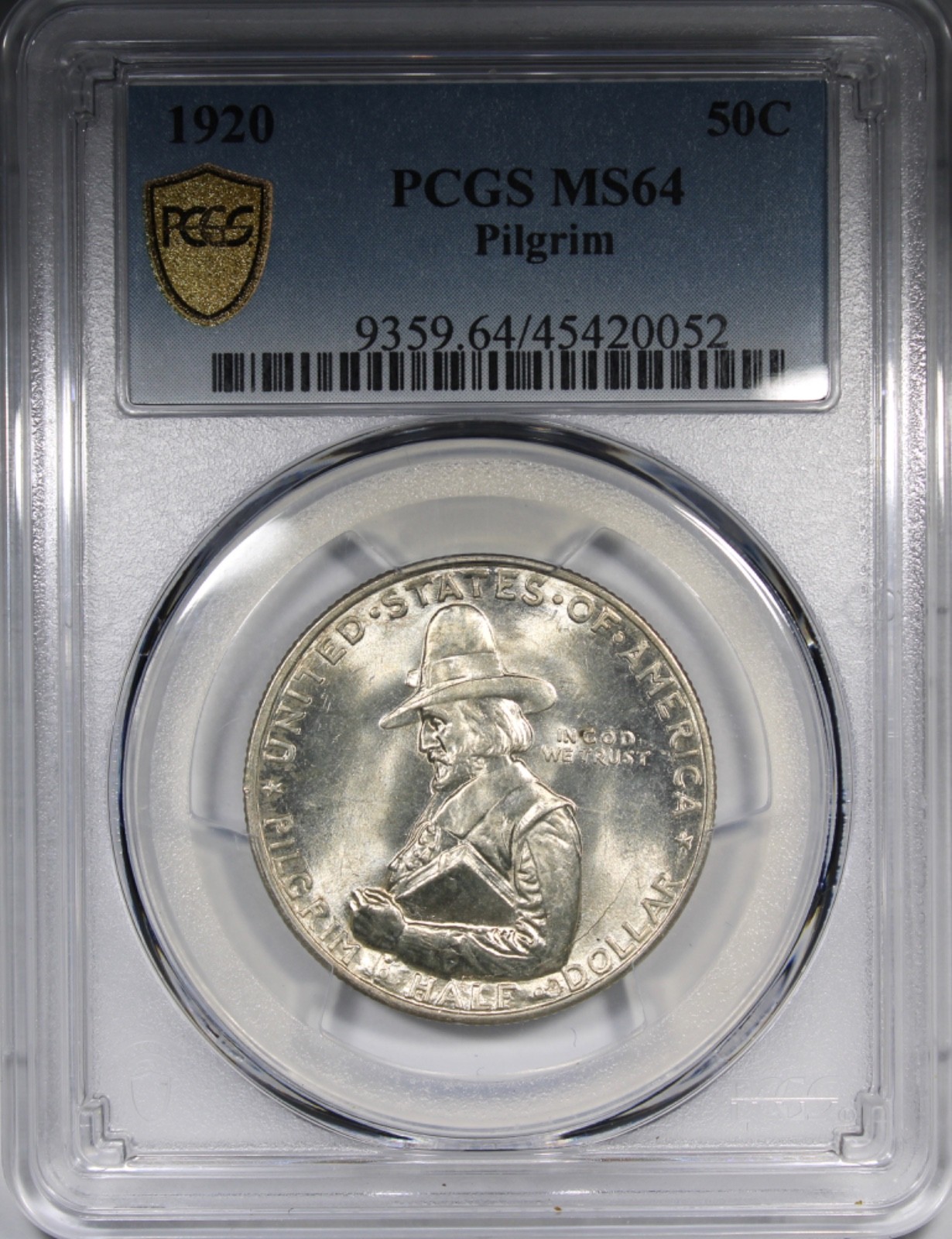 1920 Pilgrim Commemorative Half Dollar PCGS MS64 Flashy Better 50C