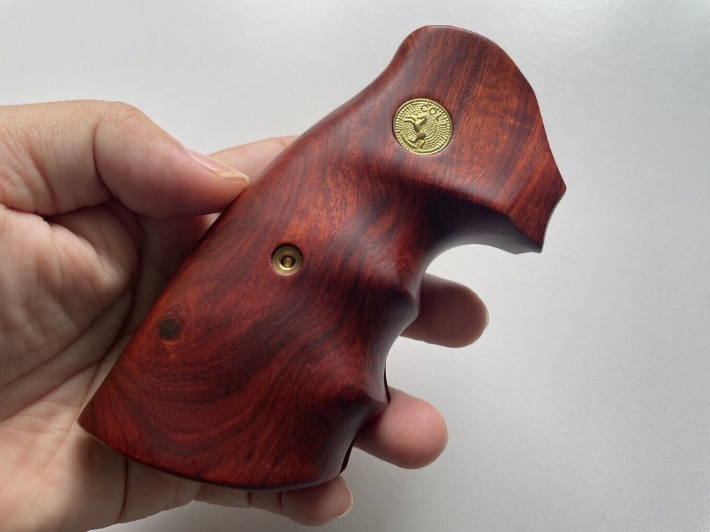 Handle grip for COLT PYTHON grips (I, E FRAME) Smooth hard wood and opened back