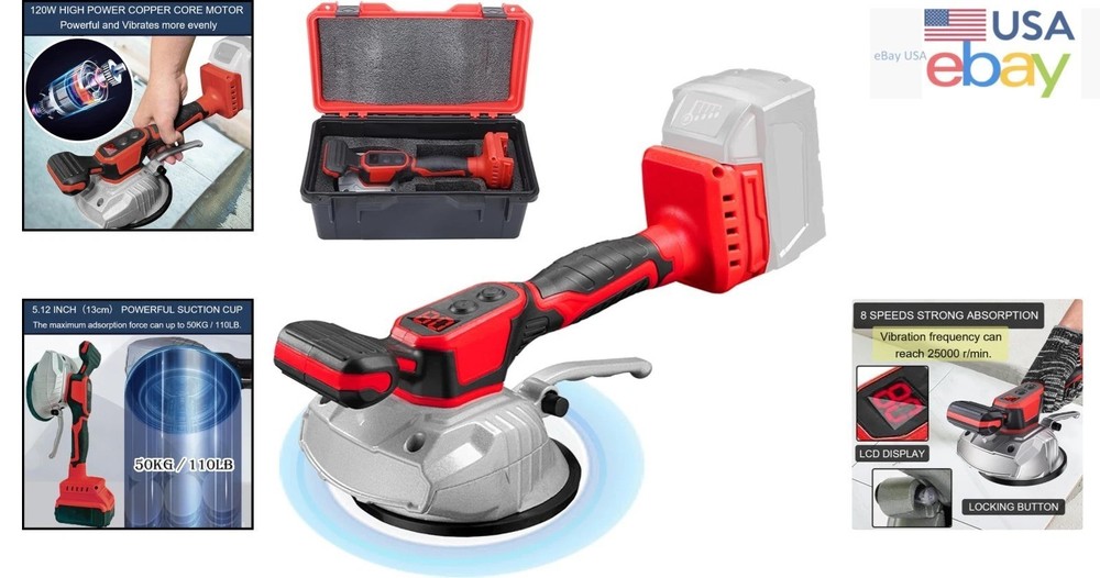 Handheld Tile Vibration Tool with Adjustable Speed and Digital Display Features