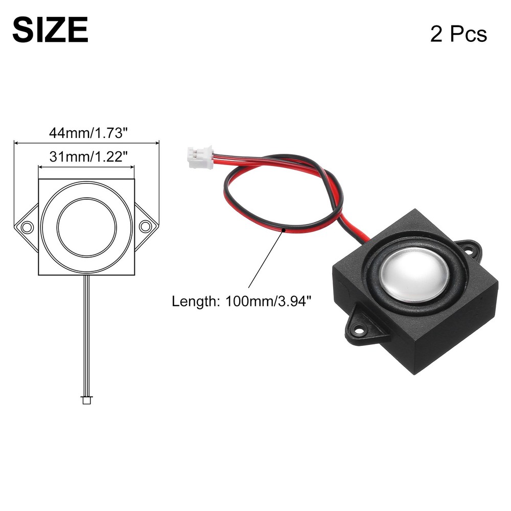 2Pack Speaker 3 Watt 8 Ohm Mini Speaker Micro Speaker with JST-PH2.0 Interface