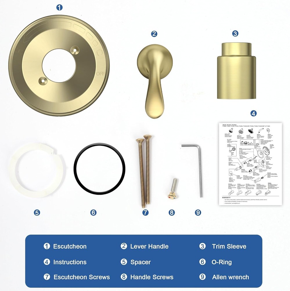 Single-Function Shower Trim Kit, Champagne Bronze