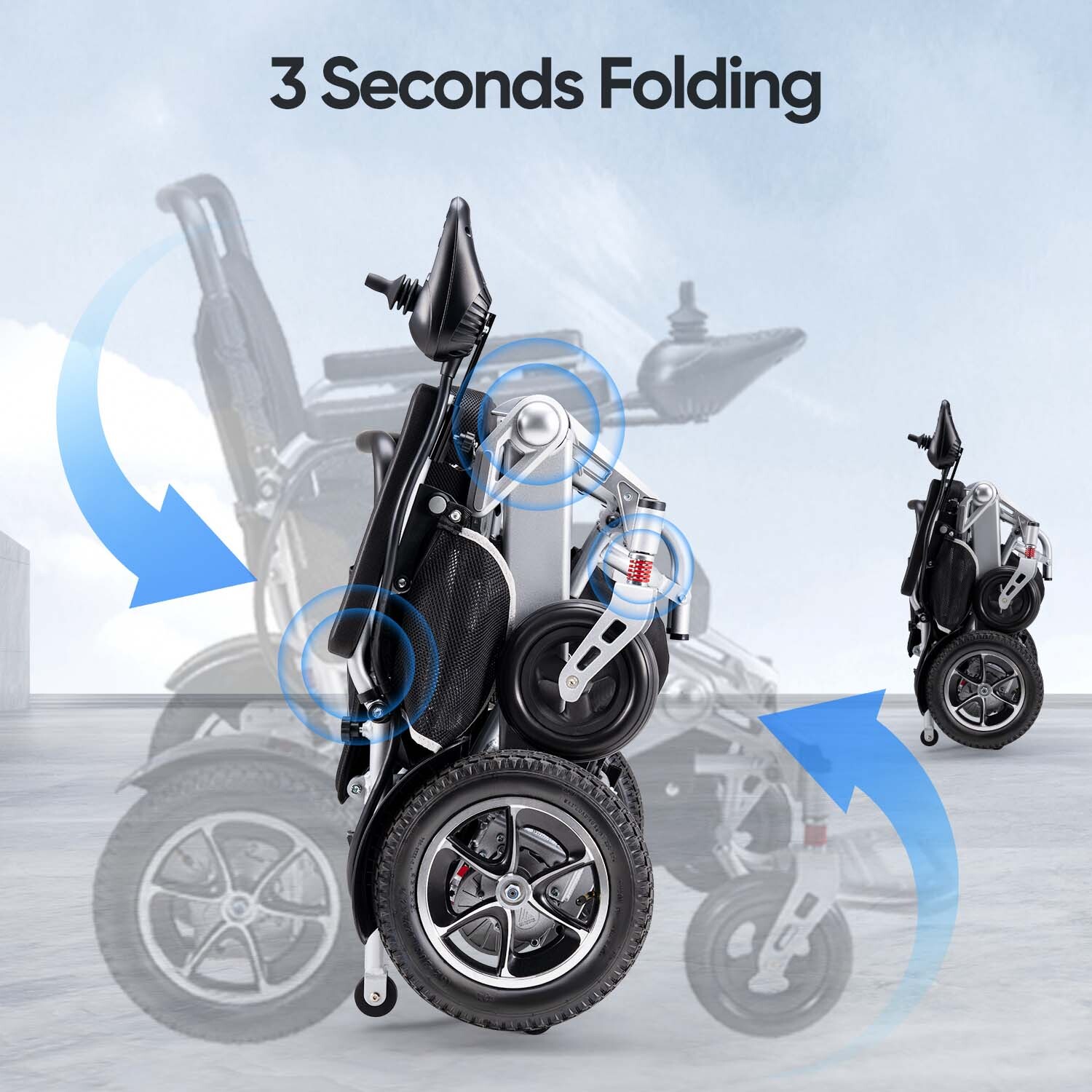 Used Intelligent Foldable Electric Wheelchair All Terrain Mobility Scooter