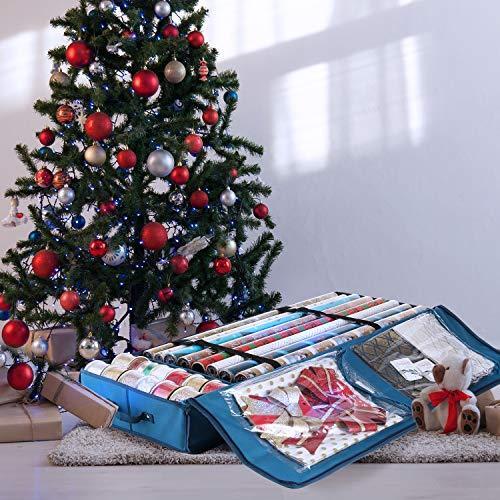 Hearth & Harbor Wrapping Paper Storage Container - Christmas Storage Bag with